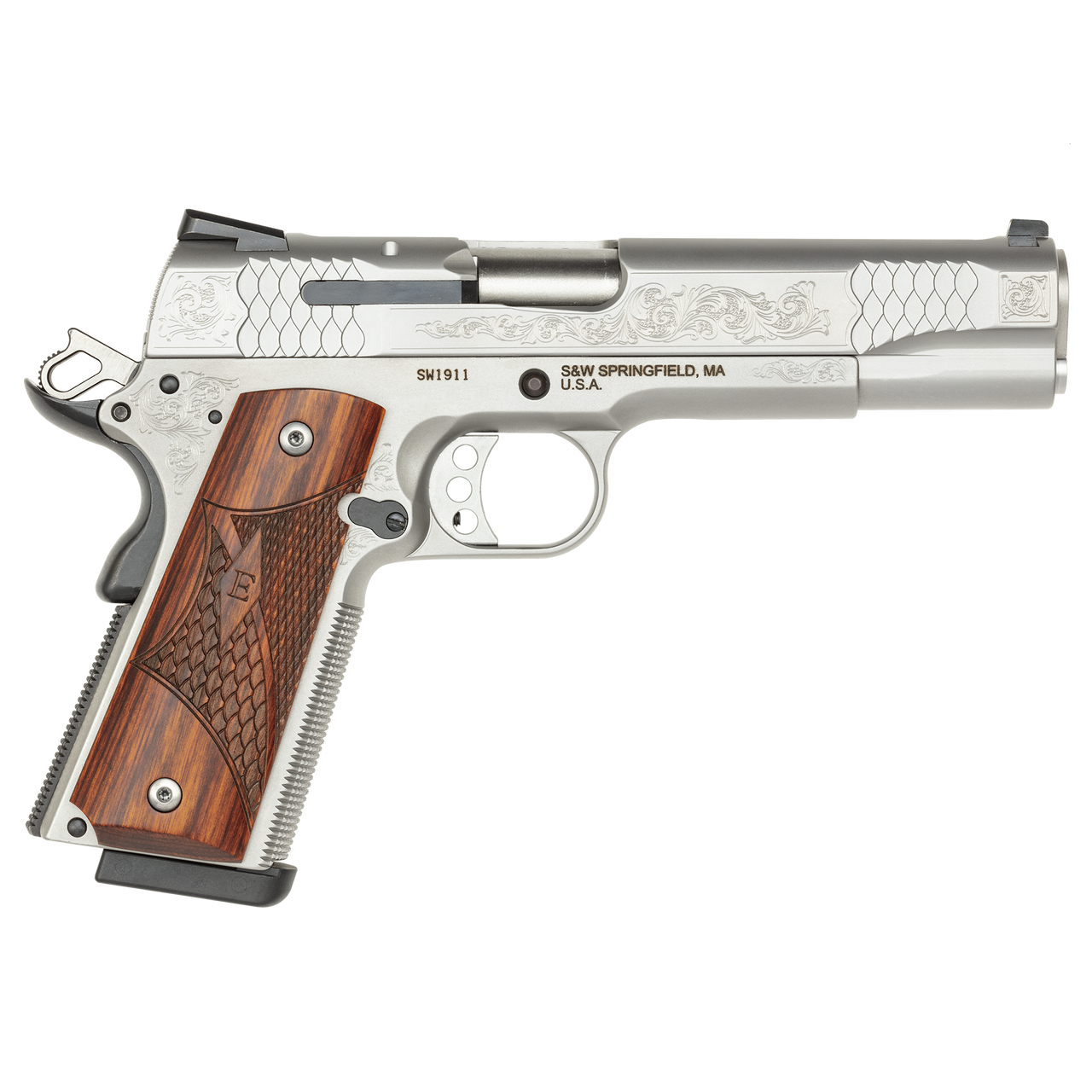 Smith & Wesson Engraved SW1911 1911 Handgun .45 ACP (5" Barrel, 8-Round)