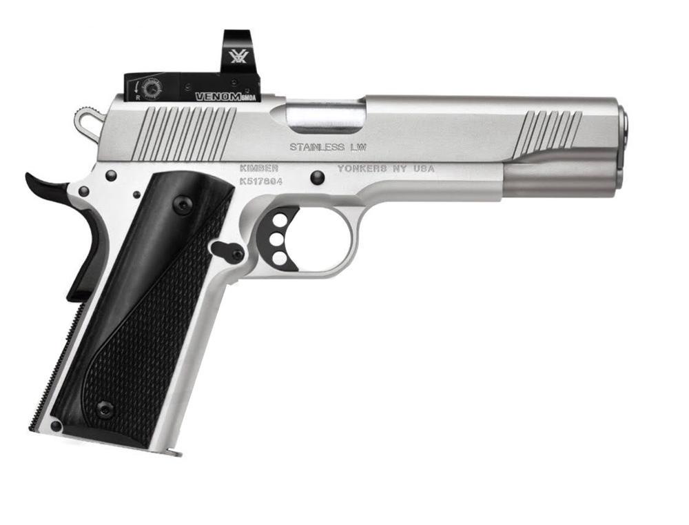 STAINLESS LW 1911 45ACP  W/RED DOT