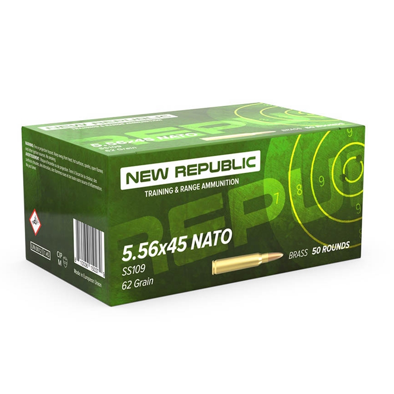 NEW REPUBLIC 5.56X45 62G SS109 50RD BX 1000RD CASE