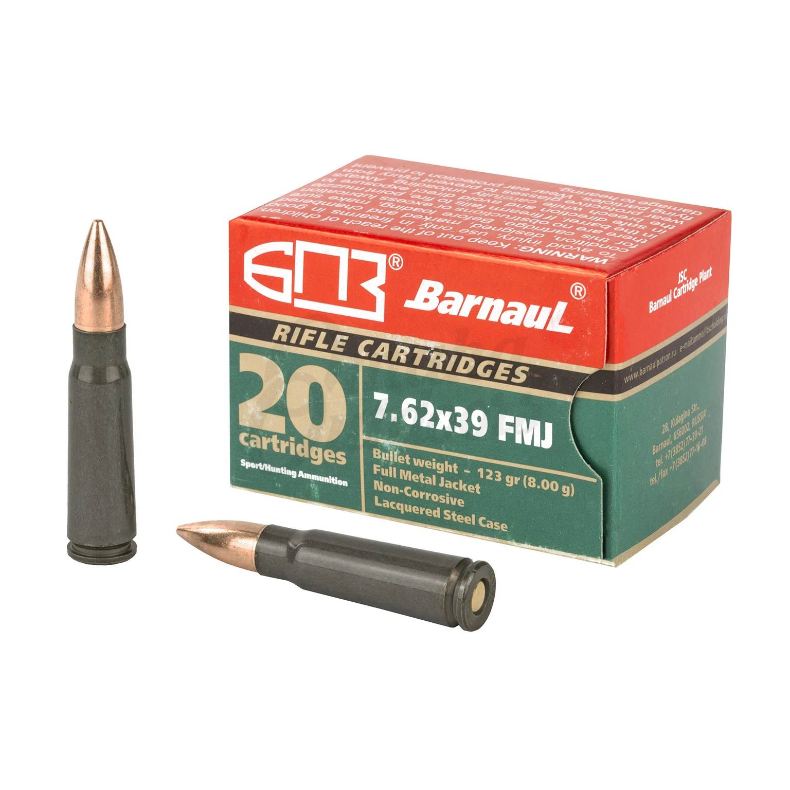 Bear Ammo 7.62x39mm 123 Grain Full Metal Jacket 20 Round Box