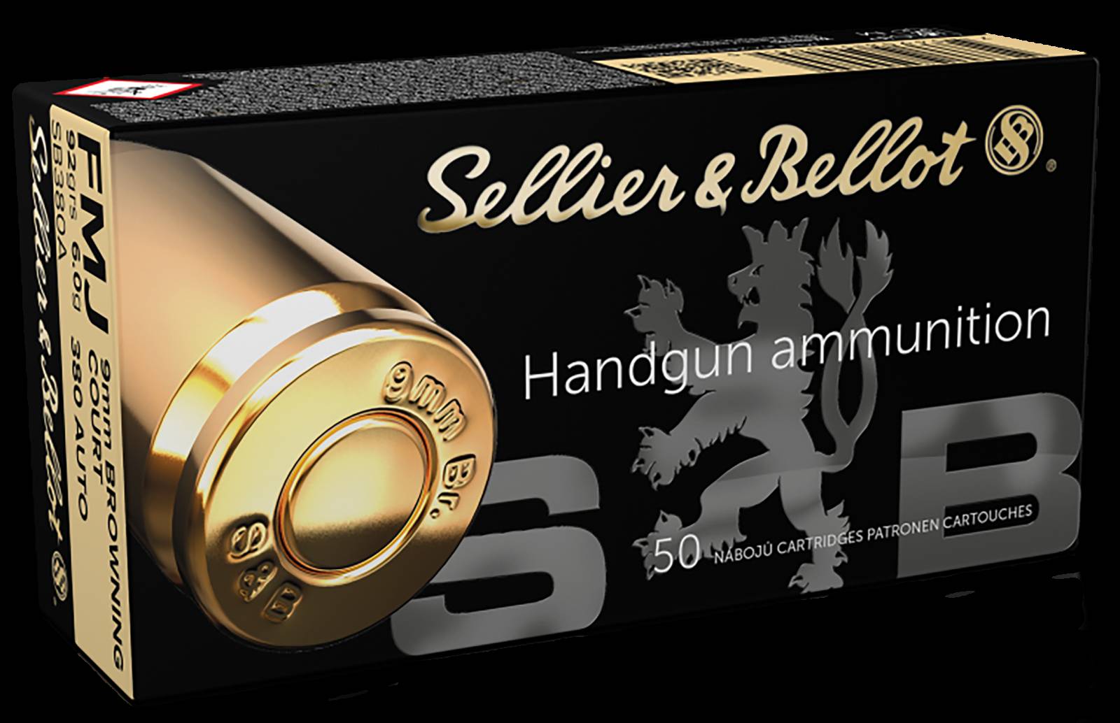 Sellier & Bellot .380 ACP 92gr FMJ (50rd Box, 20 Boxes/Case)