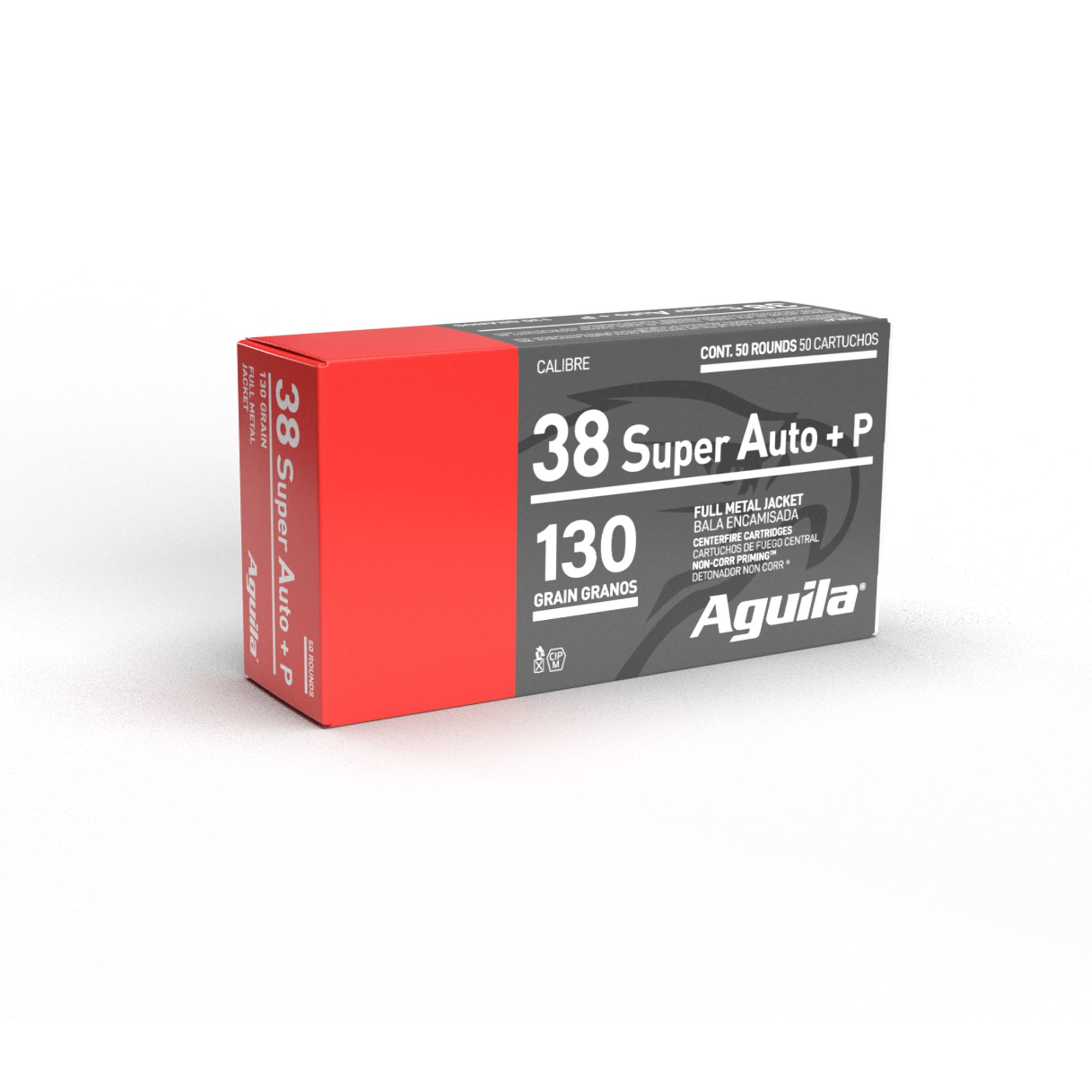 Aguila 1E382112 Target & Range .38 Super Auto+P FMJ 130 Grain 50-Round Box