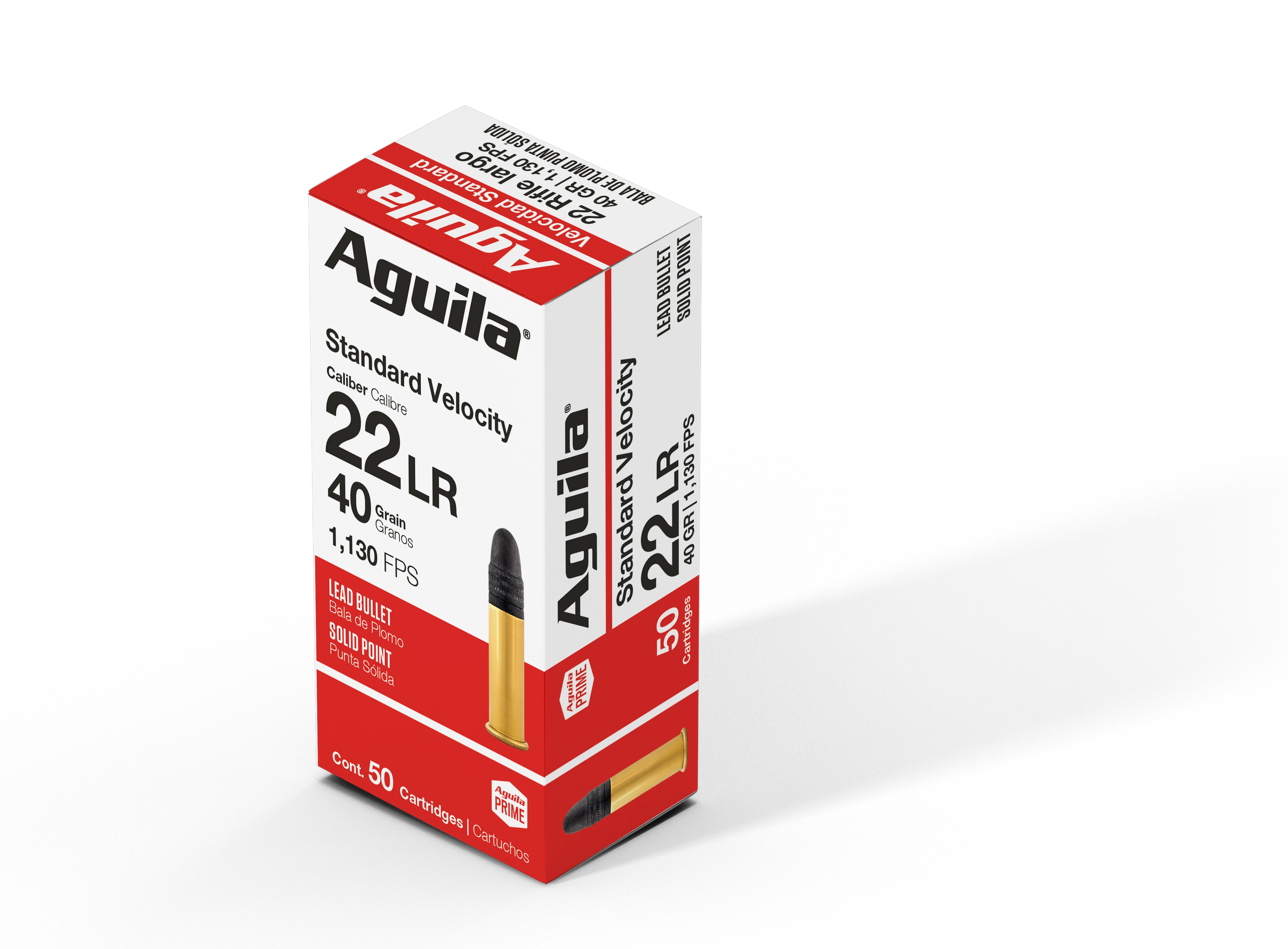 Aguila Standard Velocity .22 LR 40gr Solid Point Rimfire Ammunition (50rd Box)
