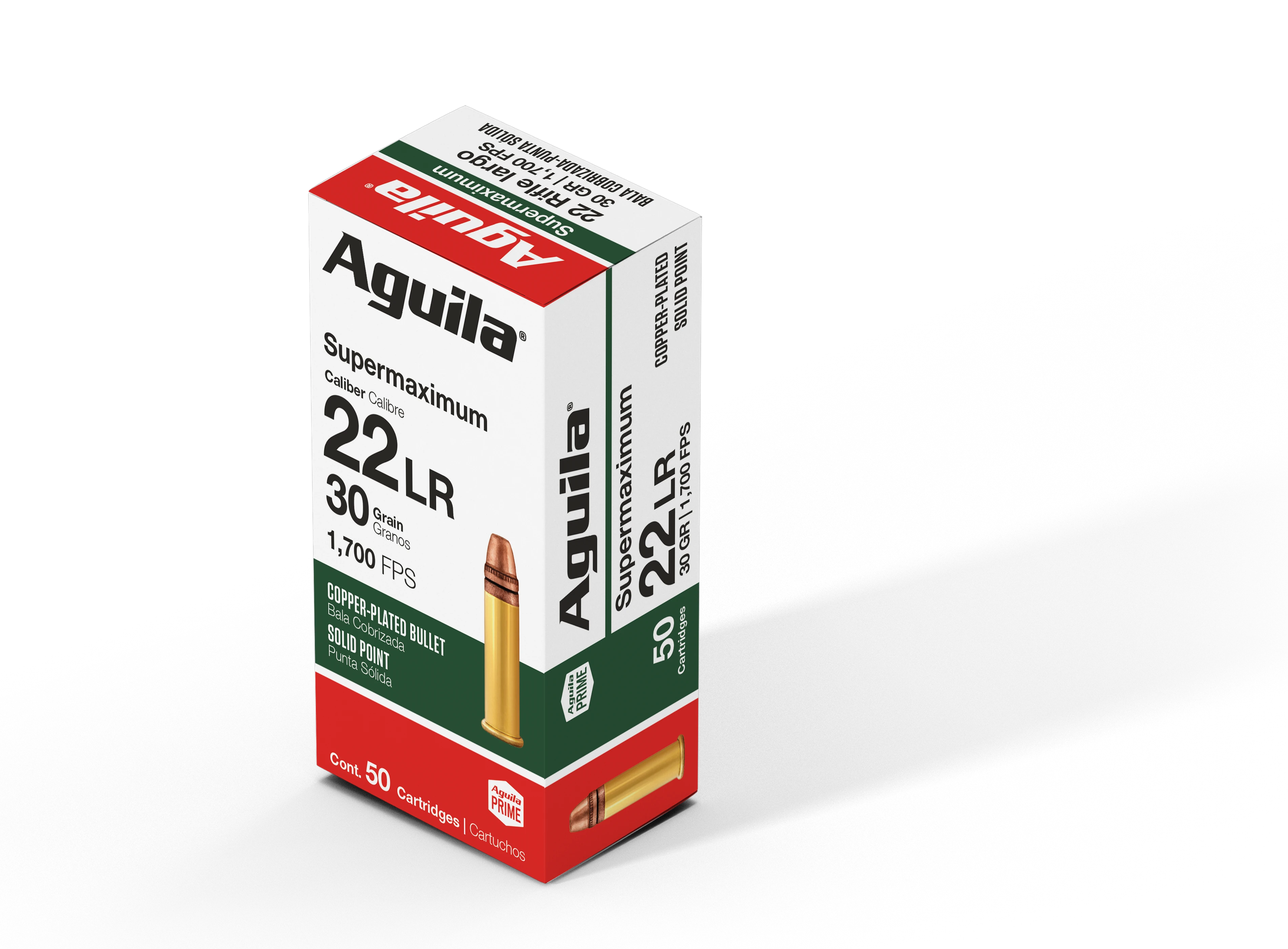 Aguila Supermaximum .22 LR 30-Grain Solid Point (50-Round Box)
