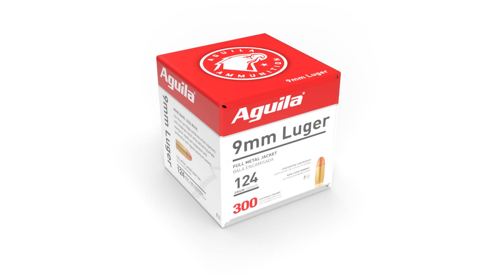 Aguila 9mm Luger 124gr FMJ-RN Bulk Pack (300 Rounds)
