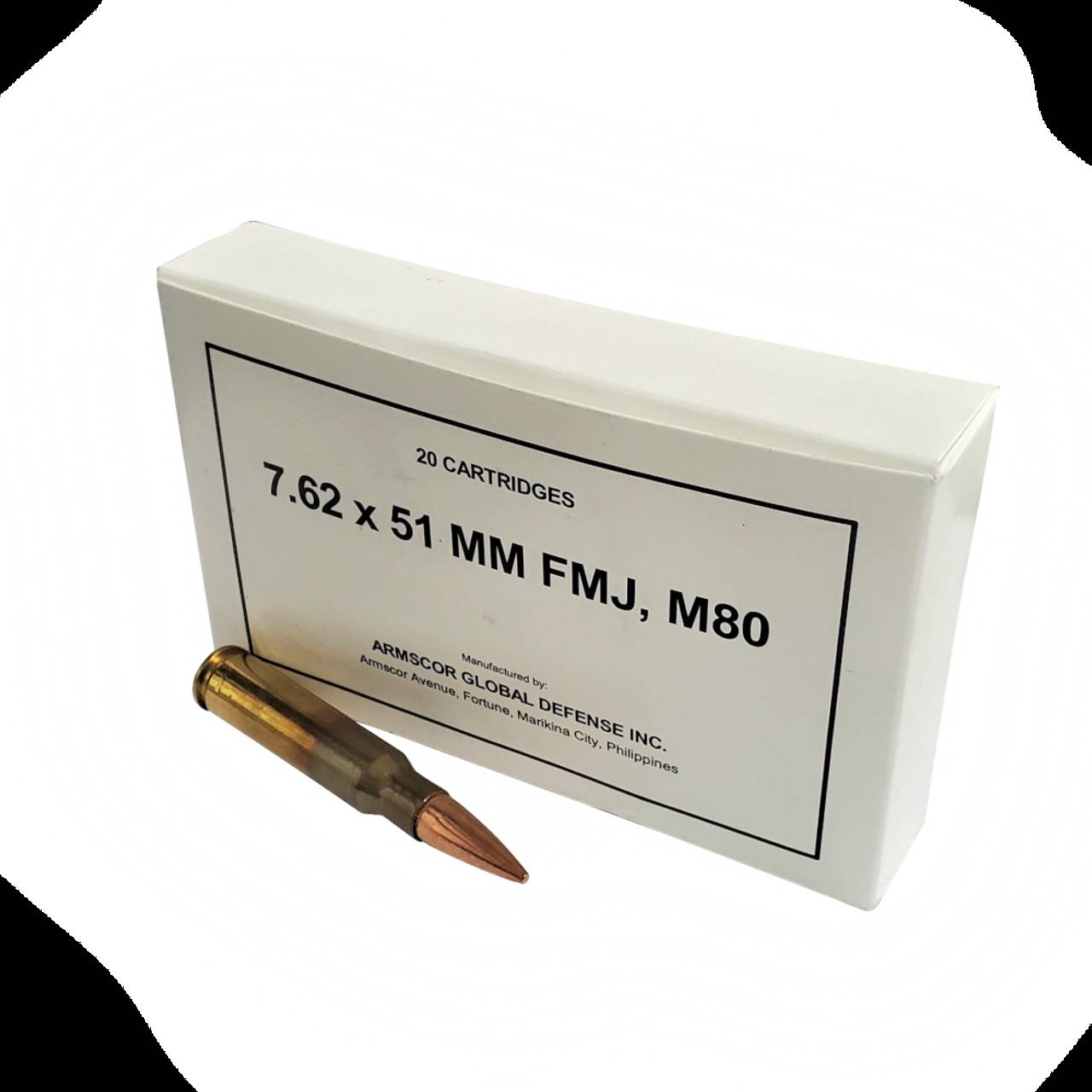 dARMSCOR 7.62MM 147GR FMJ M80 BOX