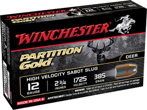 Winchester Partition Gold Sabot Slug 12 Gauge 2-3/4in 385 Grain