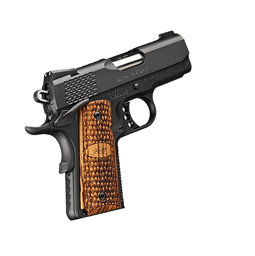 Ultra Raptor II .45ACP, 3", Black Pistol, Tritium Night Sights, 7rd Magazine, Zebrawood grips w/scale pattern