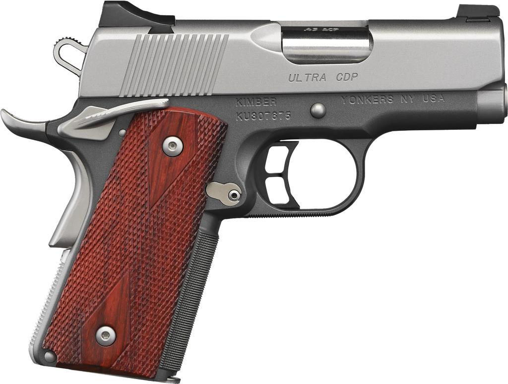 Ultra CDP 9mm, 3", Gray Two-Tone Pistol, Tritium Night Sights, 8rd Magazine, Charcoal Gray Frame, Satin Stainless Slide Rosewood Grips