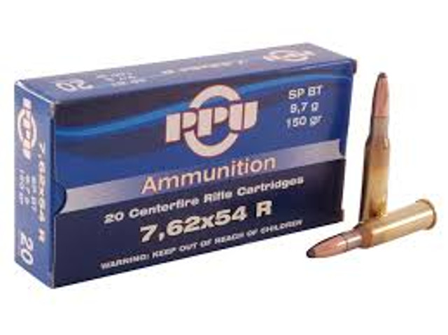 PPU 7.62x54R 150 Grain Soft Point Rifle Ammunition (20rd)