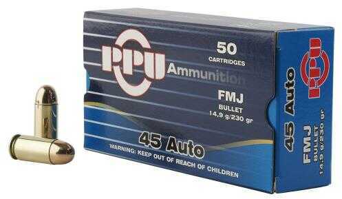 PPU 45 AUTO 230GR FMJ 50RD BOX 10 BOXES PER CASE