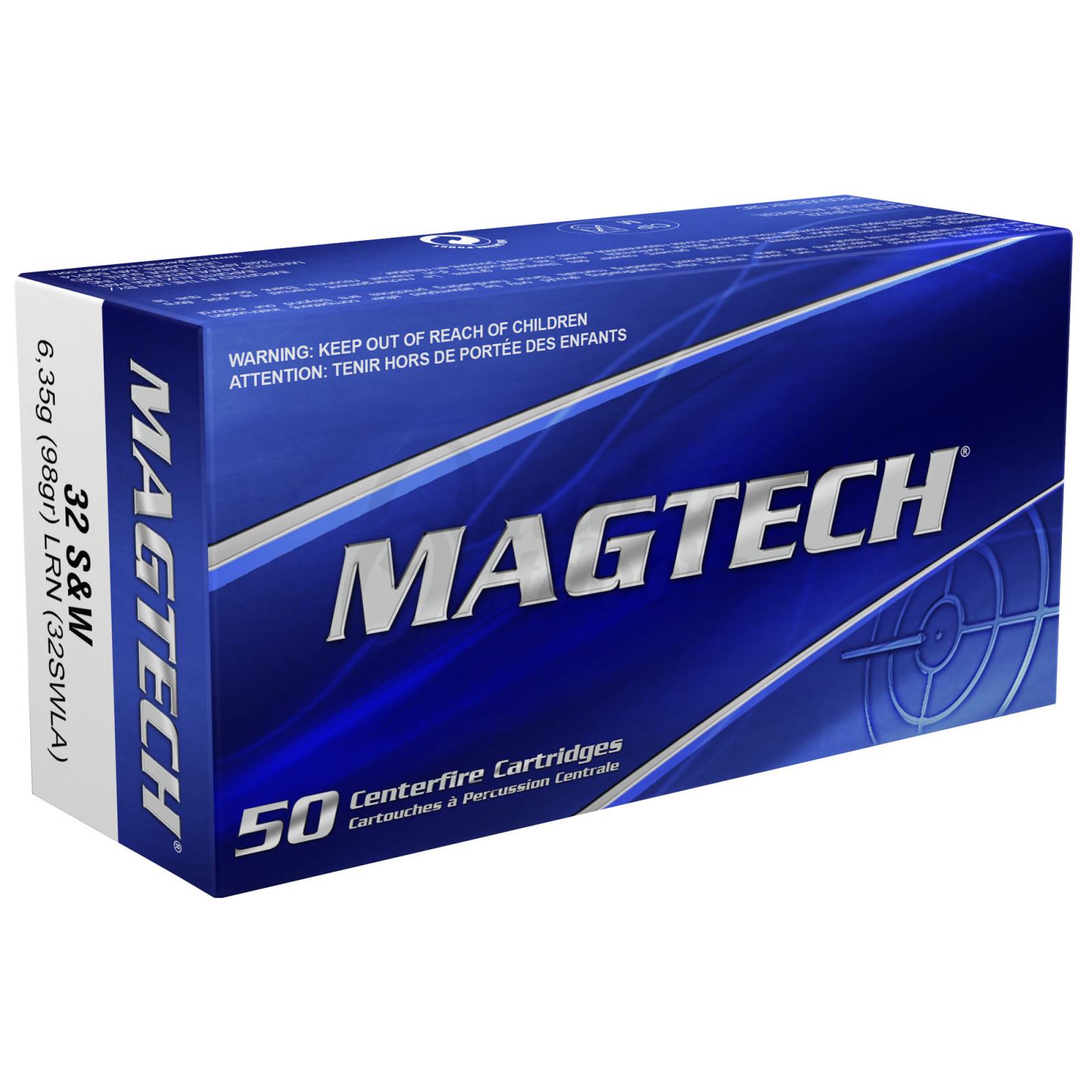 Magtech 32 S&W Long 98 Grain Lead Round Nose (LRN) Handgun Ammunition