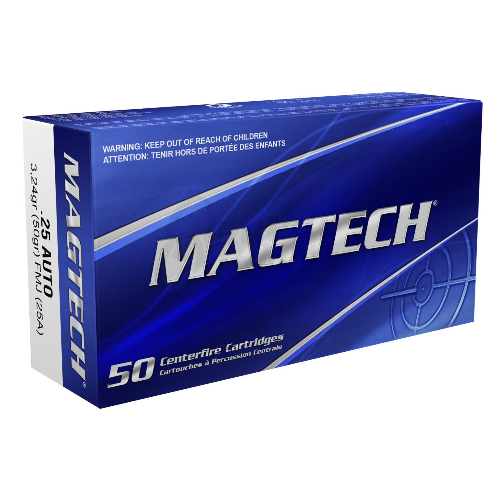 Magtech 25A Range/Training .25 ACP 50gr Full Metal Jacket (FMJ) Ammunition Case
