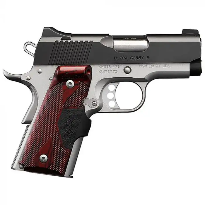 Ultra Carry II .45ACP, 3", Two-Tone Pistol, Low Profile Sights, 7rd Magazine, Rosewood Laser grips - Red Laser