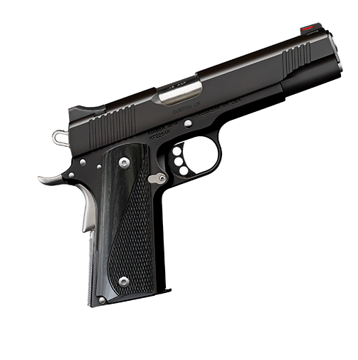 Kimber Custom LW Nightstar .45ACP 5" Black Pistol: 8-Round, Red Fiber Optic/White Dot Sights, Gray Laminate Grips, Aluminum Frame - Kimber Manufacturing, Inc. - 45 ACP