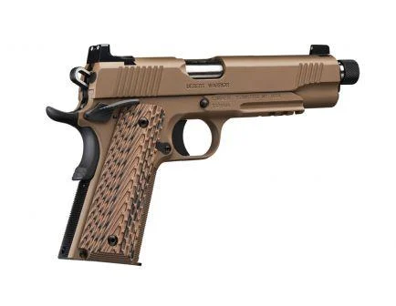 Desert Warrior .45ACP, 5.5" Threaded, Desert Tan, Pistol, Tritium Night Sights, 7rd Magazine, G-10 Tan/Black Grips
