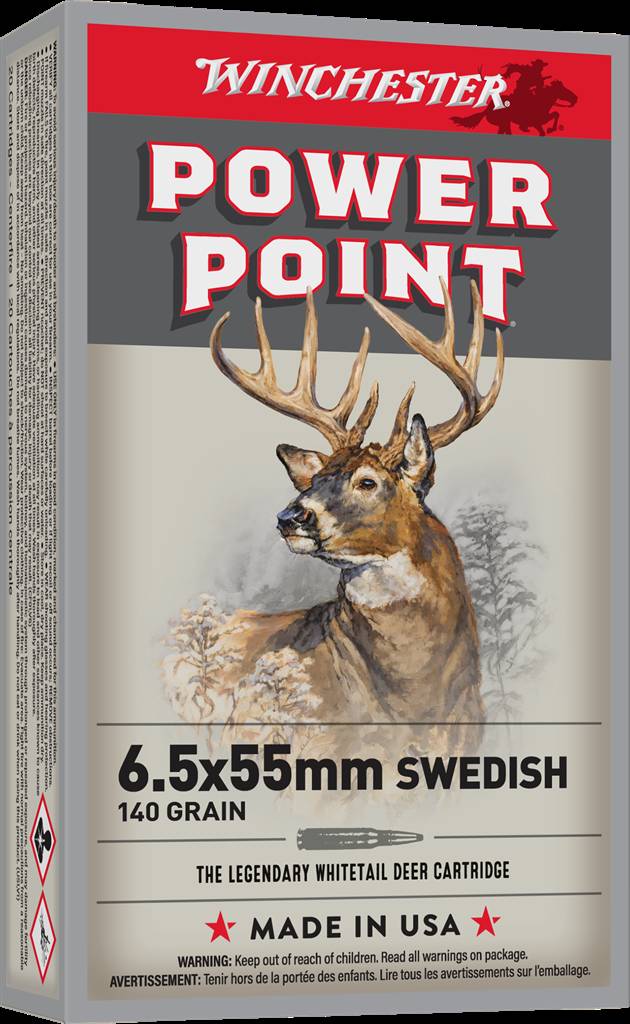 Winchester Super-X Power-Point 6.5x55 Swedish 140 gr. Rifle Ammo (20 rd.)