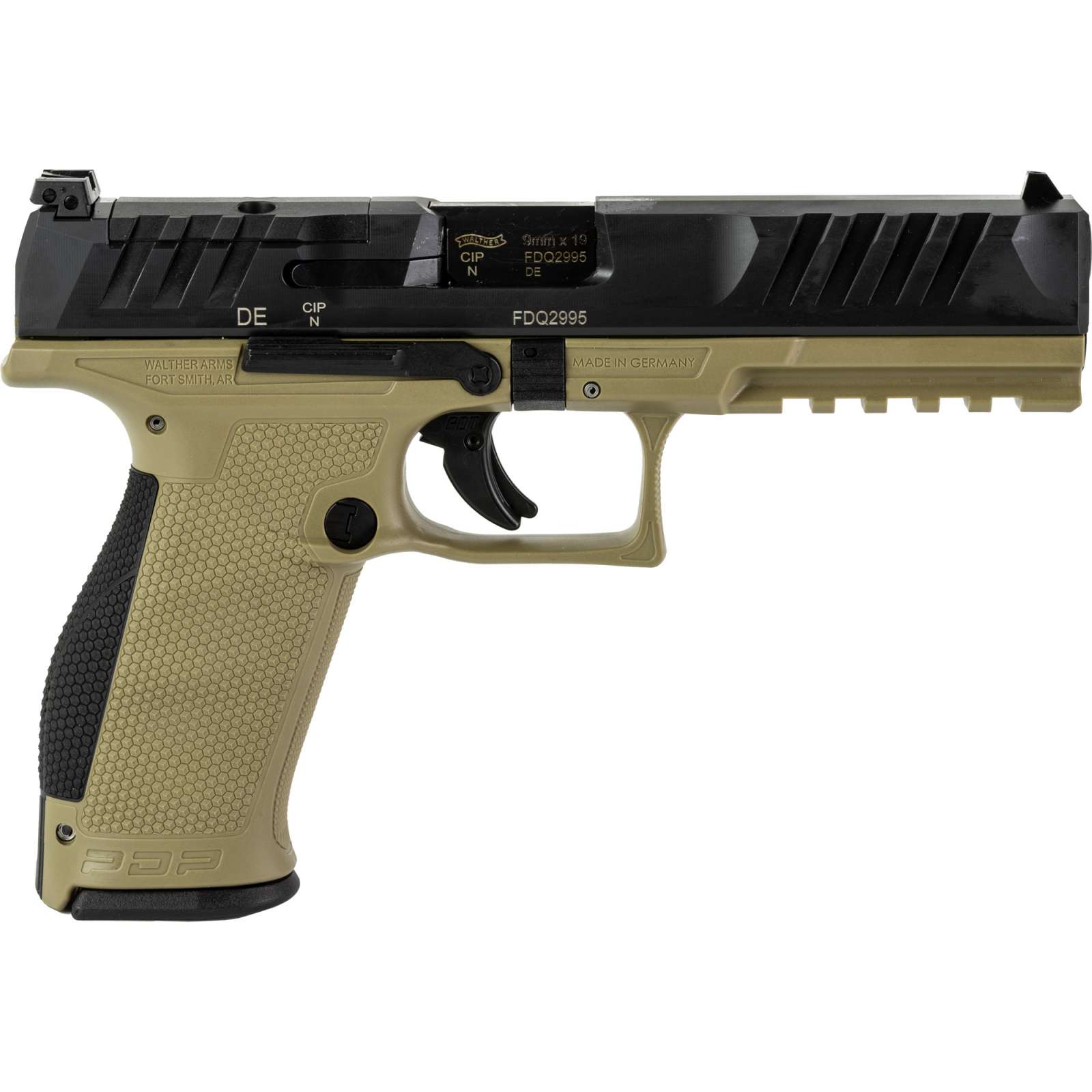 Walther PDP Full Size Optic Ready 9mm Pistol (Two-Tone Tan/Black, 5 in)