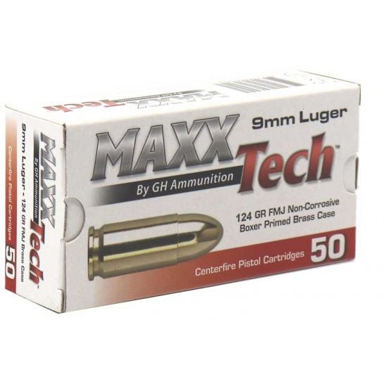 X TECH 9MM 124 GRAIN FMJ 50RD BX 10 BXS PER CASE Ammo