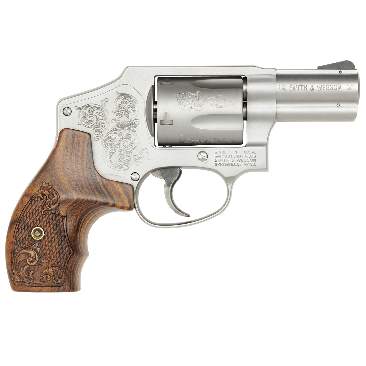 Smith & Wesson Model 640 357 Magnum 2 1/8 in Engraved Silver Wood Grip - Smith & Wesson - 357 Magnum | 38 Special