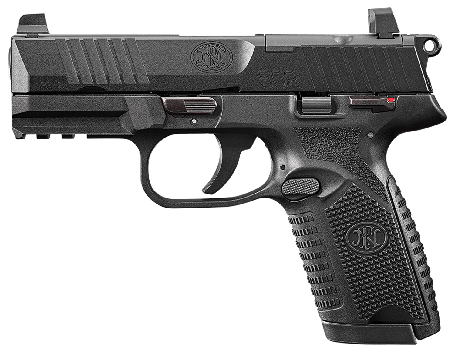 FN 66101013 502 MRD Full Size 22 LR 10+1 4" Black Target Crown Steel... - FN America - 22 LR