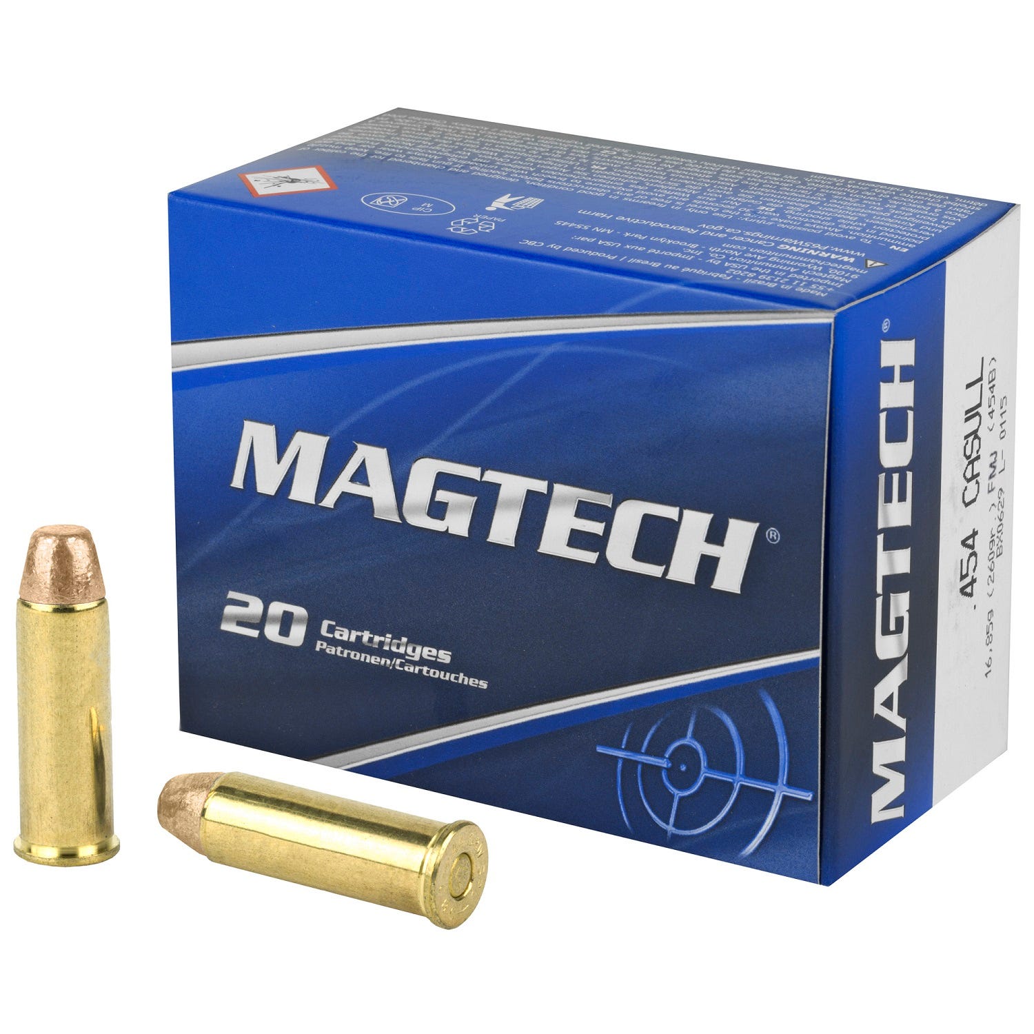 tech 454B Sport Shooting Full Metal Jacket 260 Grain .454 Casull Ammo