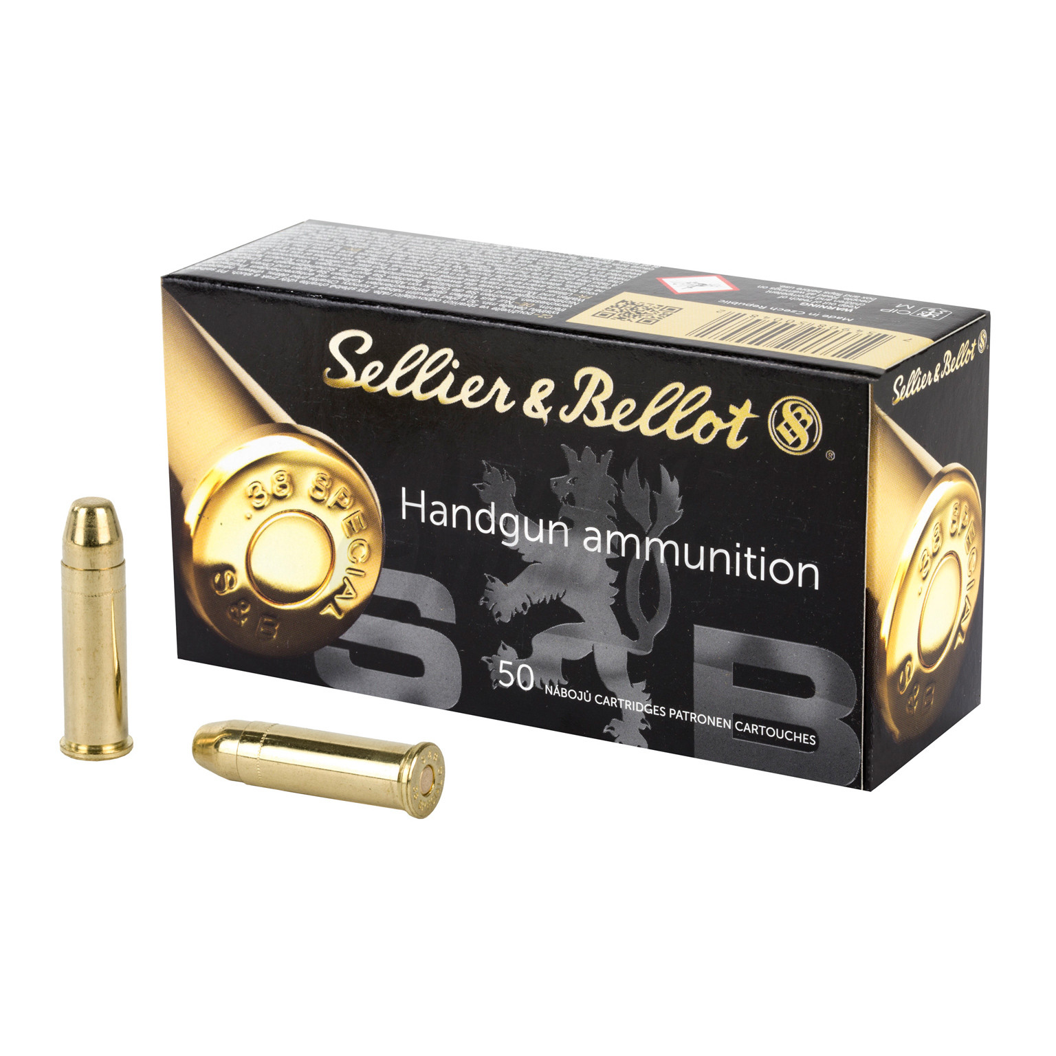 Sellier & Bellot SB38P .38 Special 158gr FMJ Handgun Ammo (50/Box)