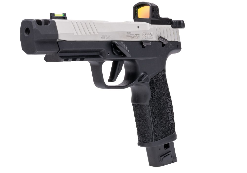 SIG SAUER P322 COMP HGA 22LR 4IN BBL ADJ RZE OPTIC POLYMER GRIP 2 TONE 20RD AND 25RD MAG