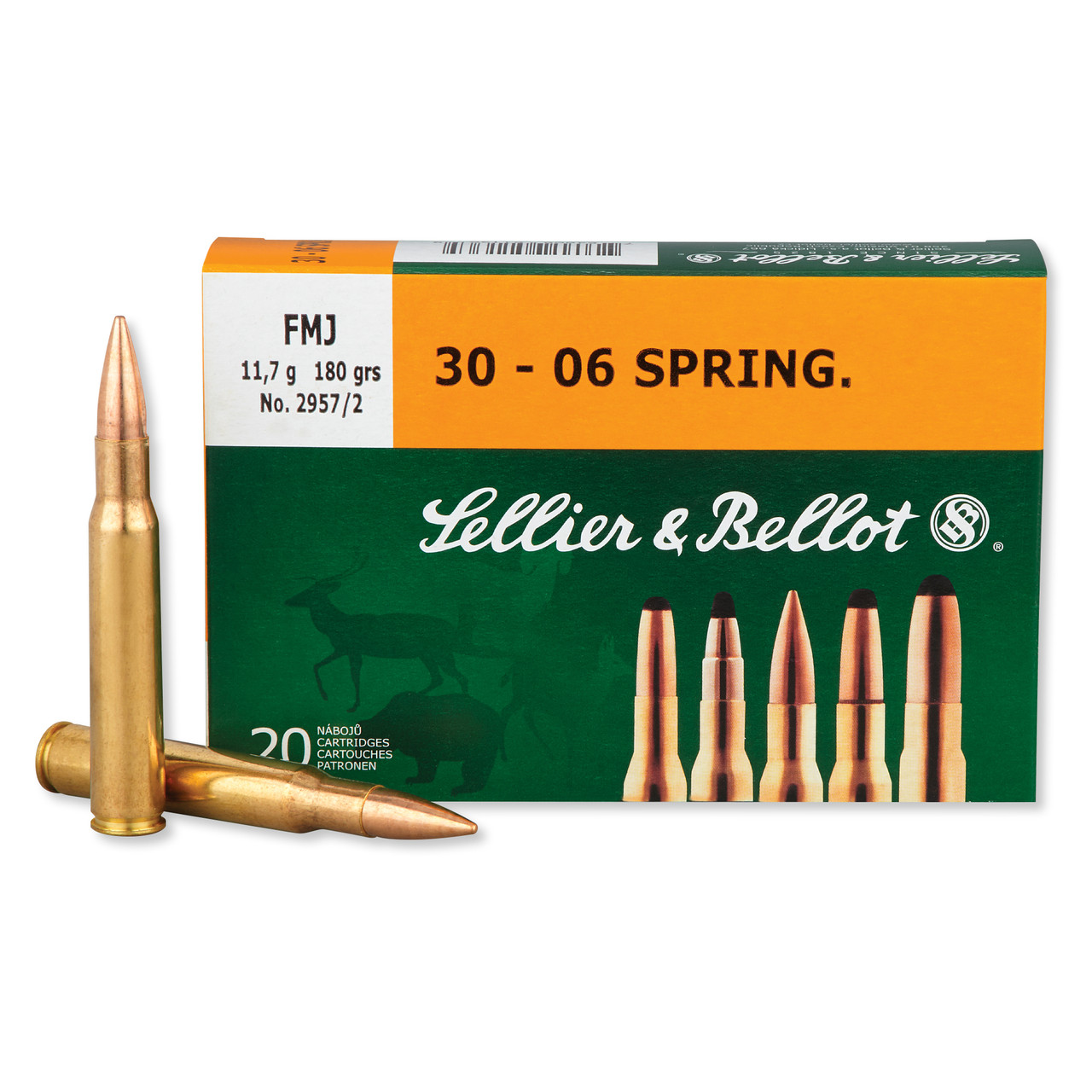 Sellier & Bellot .30-06 Springfield 180 Grain FMJ 20-Round Box (SB3006A)