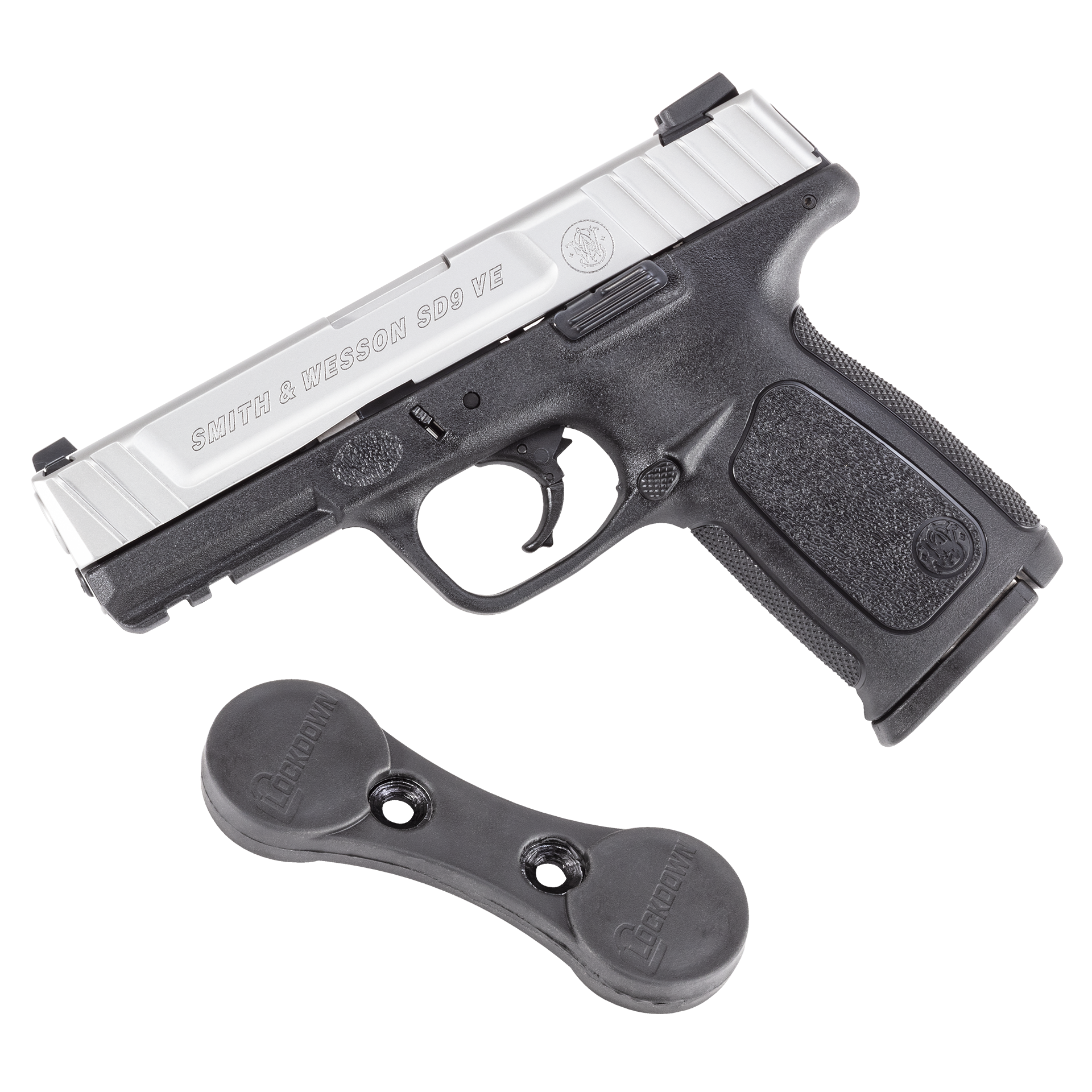dSMITH & WESSON SD9VE PSTL 4" 16RD 9MM STS/BLK LOCKDOWN MAGNET COMBO