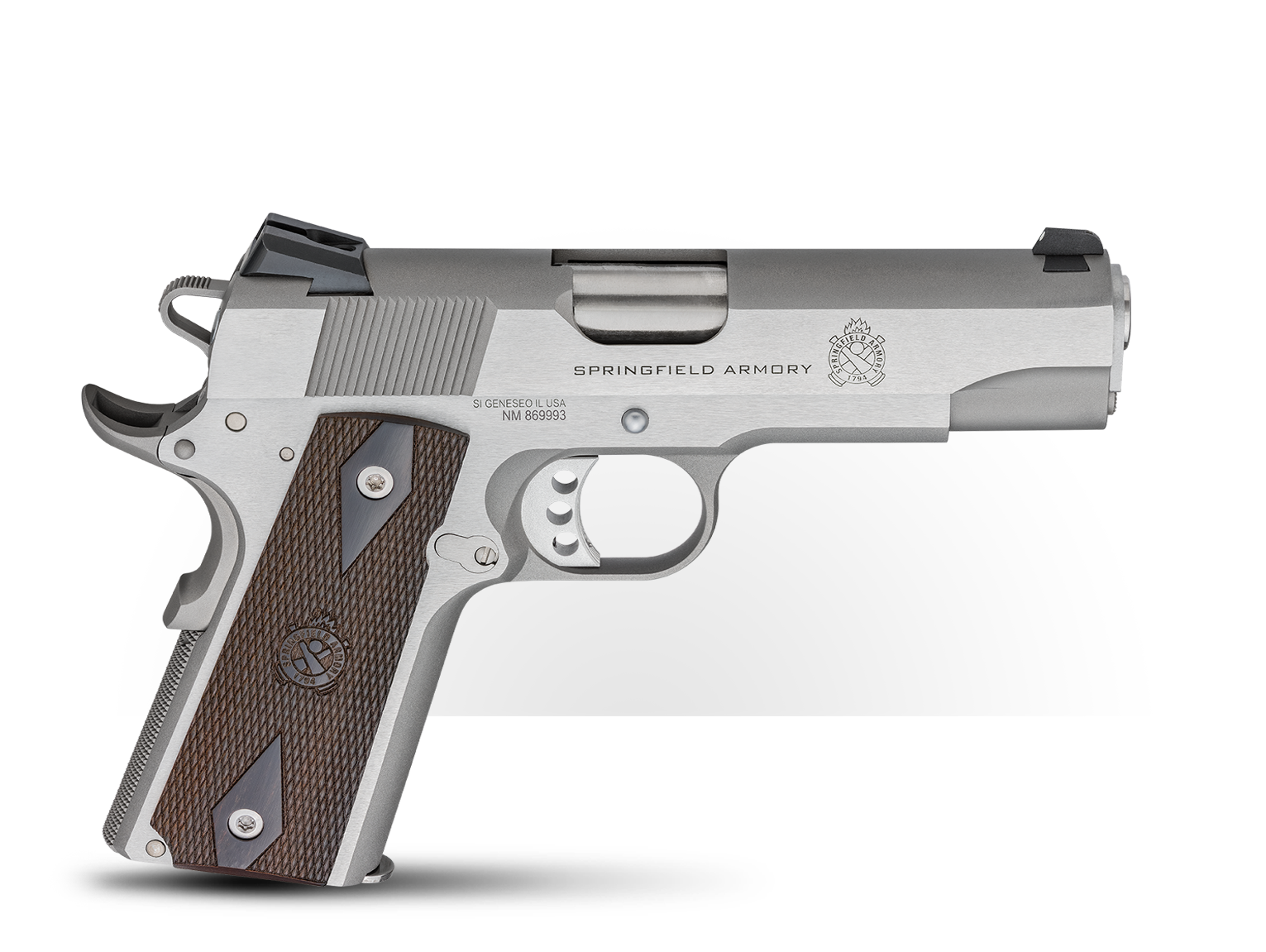 Springfield Armory 1911 Garrison PX9417S 9mm 4.25" Barrel Stainless with Wood Grips - Springfield Armory - 9mm