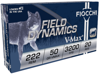 Fiocchi 222 Remington 50 Grain V-Max Ammunition 20-Round Box