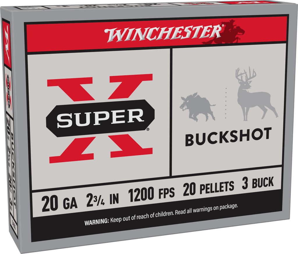 Winchester Super-X 20 Gauge 2-3/4" #3 Buckshot Shotshell (5 Rounds)