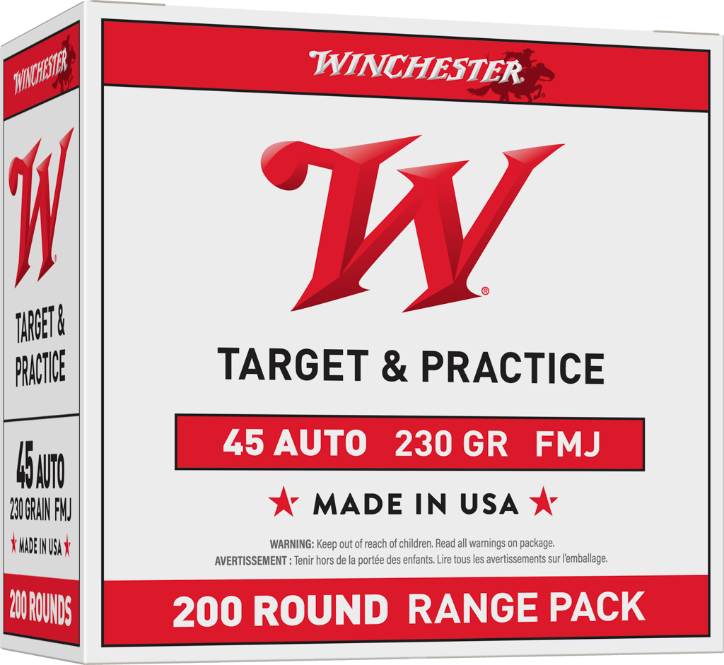 Winchester USA White Box .45 ACP 230 gr FMJ Pistol Ammunition (200 rd)
