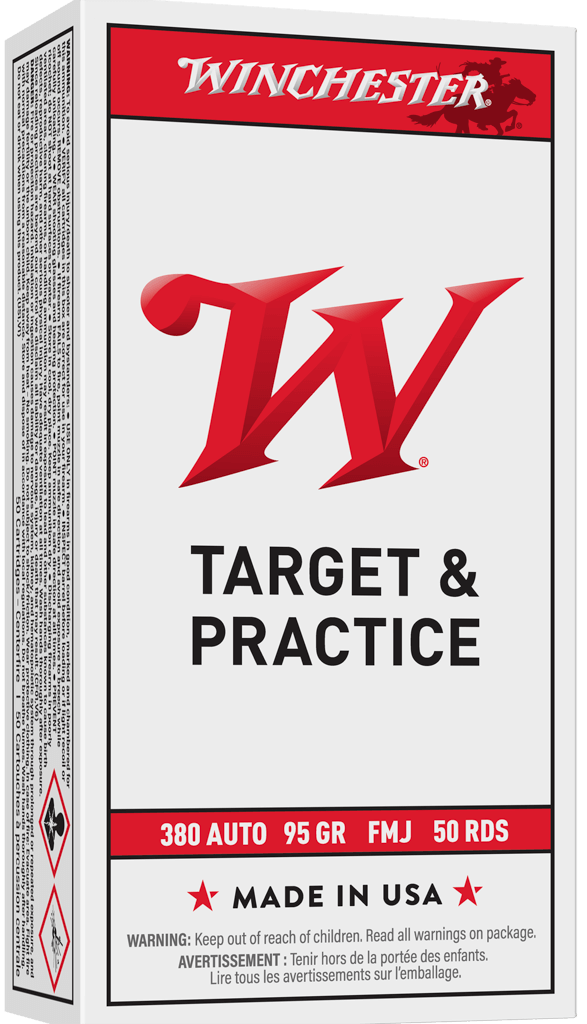Winchester USA .380 ACP 95 Grain FMJ 50-Round Box