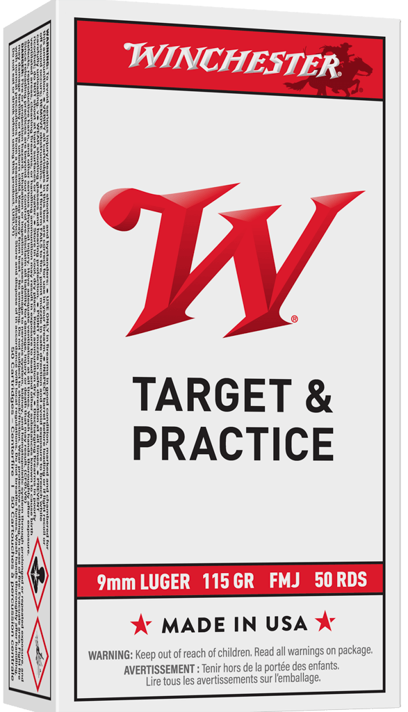 Winchester USA 9mm Luger 115 Grain FMJ (50 Rd)