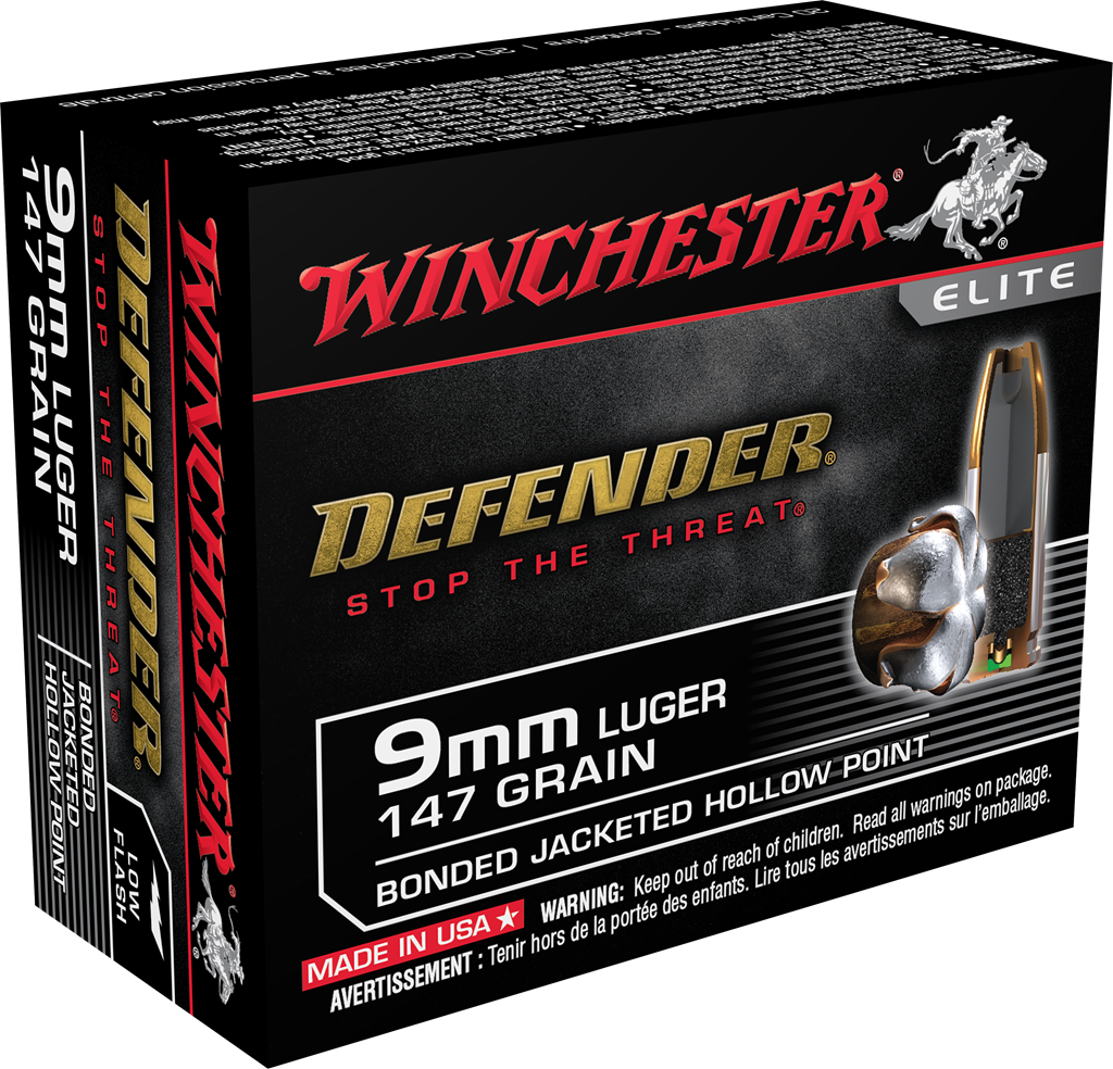 Winchester Defender PDX1 9mm Luger 147gr Bonded Jacket Hollow Point Ammunition (20 Rounds)