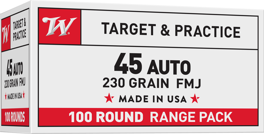 Winchester USA .45 ACP 230gr FMJ Handgun Ammo (100rd)