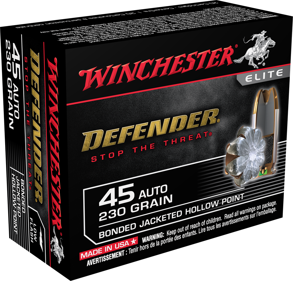Winchester Defender PDX1 .45 ACP 230-Grain Bonded JHP Ammunition (20 Rounds)