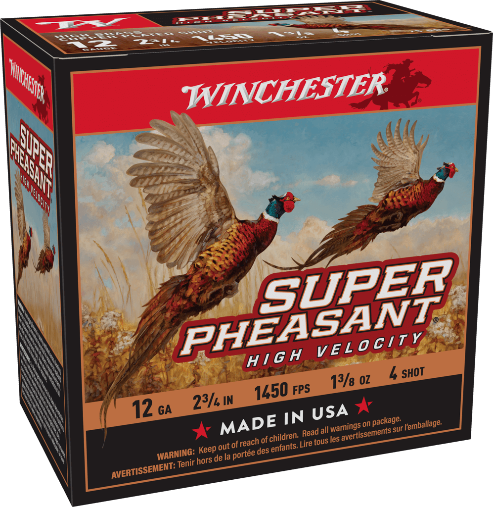 Winchester Super Pheasant HV 12 Gauge 2-3/4" 1-3/8 oz #4 Shot (25-Round Box)