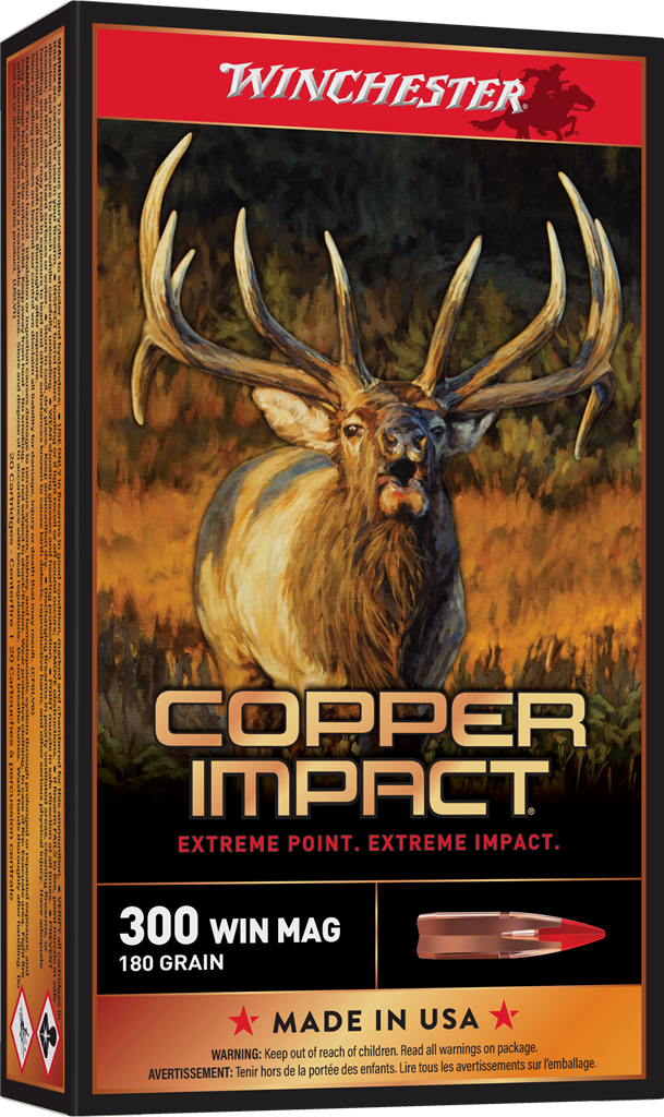 Winchester Copper Impact .300 Win Mag Ammo; 180 gr Lead-Free, 20rd