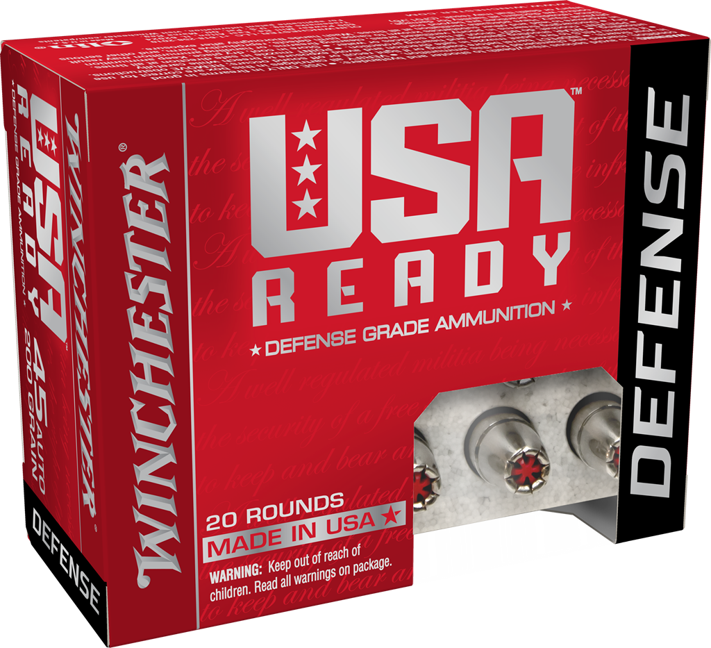 Winchester USA Ready Defense .45 ACP 200gr JHP Hollow Point Ammo