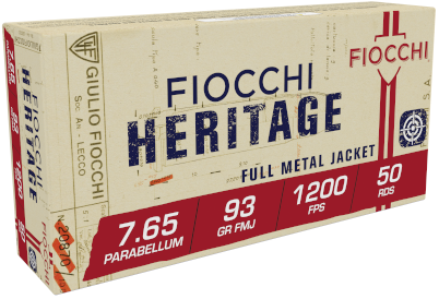 Fiocchi 765A Heritage .30 Luger / 7.65x21mm Parabellum 93gr FMJ (50 Rounds)