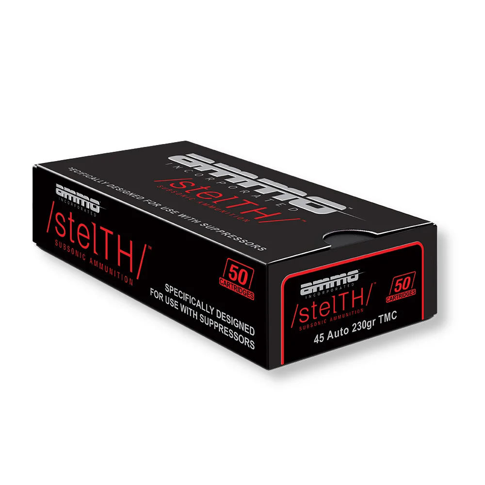 AMMO INC STELTH AMO SUB SONIC SUPRESSOR 45 AUTO 230GR TMC 50-RD ( 20 BOXES PER CASE )