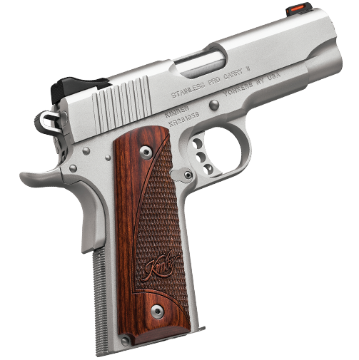 Kimber Stainless Pro Carry II .45ACP 4" SS, Low Profile Sights, 7RD, Rosewood Grips - Kimber Manufacturing, Inc. - 45 ACP