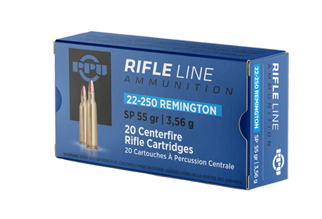 i Partizan PPUCenterfire .22-250 Remington 55 Gr JSP Ammo