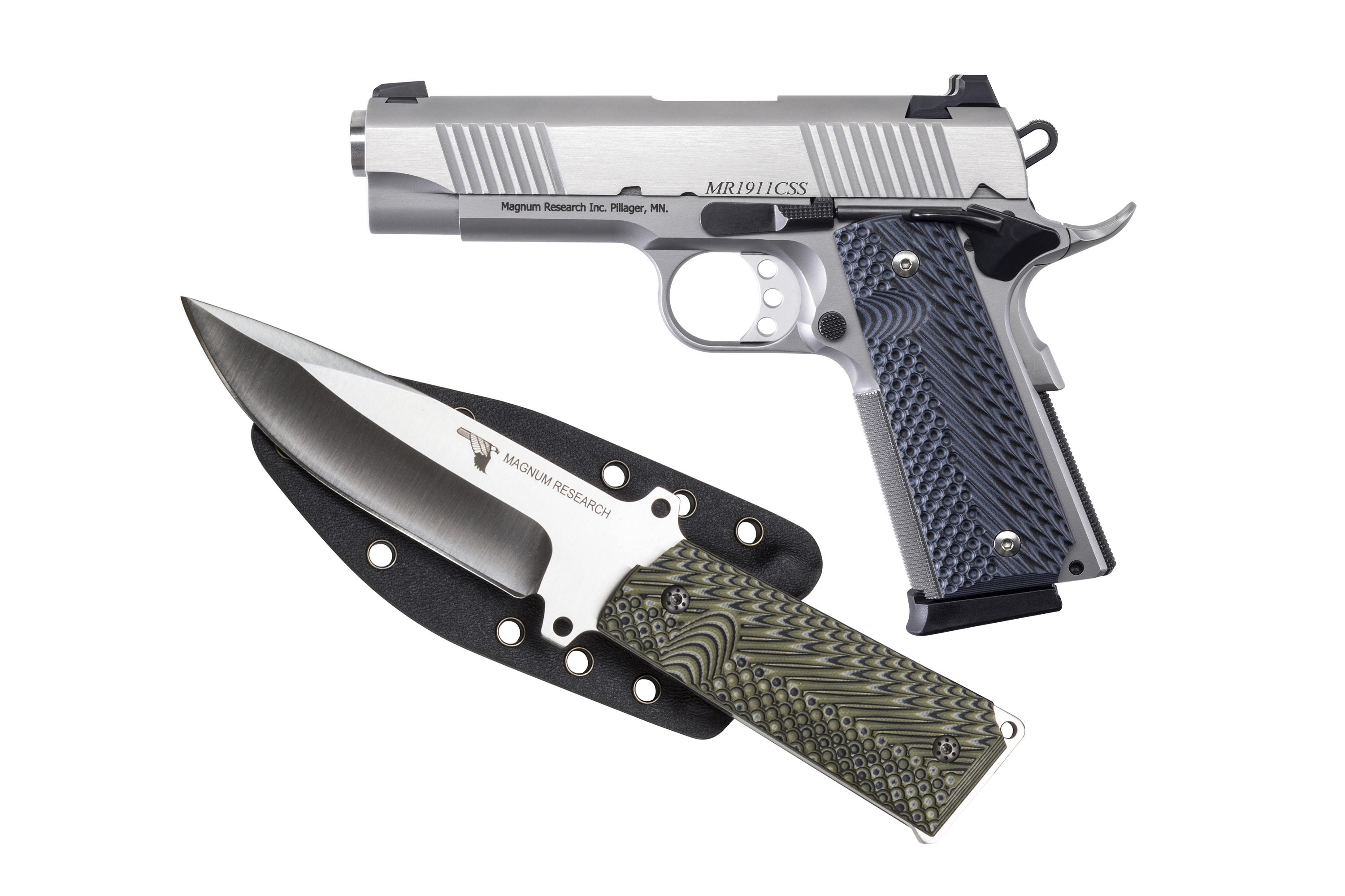 Magnum Research Desert Eagle 1911 Commander 9mm 4.33" Stainless w/ Knife