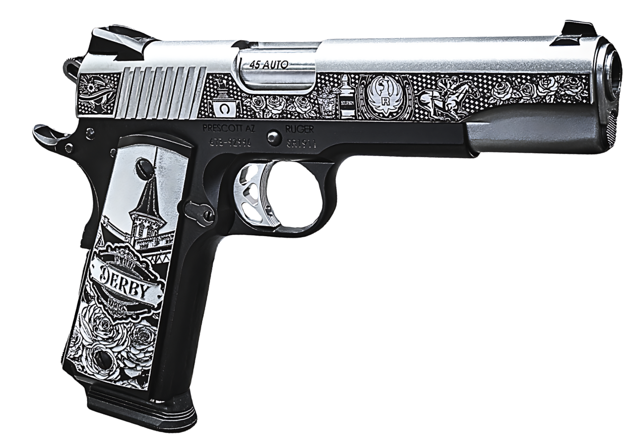 RUGER SR1911 150TH DERBY EXCLUSIVE 45ACP 5" STS/BLK 1-8RD
