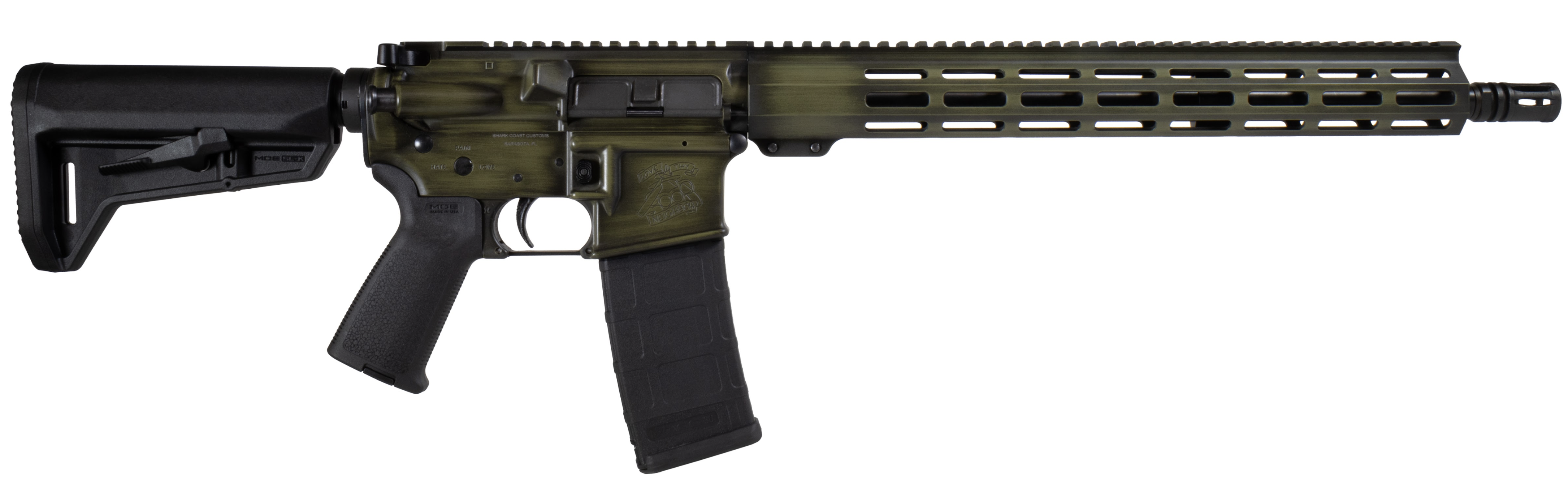 SHARK COAST TACTICAL AR15 GREEN DISTRESSED 16" 30RD