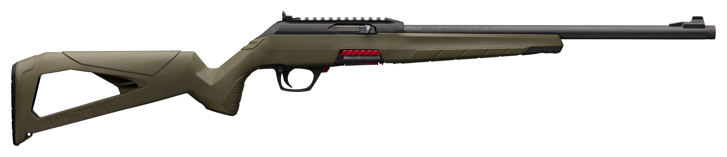 WINCHESTER_REPEATING_ARMS WRA WILDCAT OD GREEN S/R, 22LR S/A RIFLE 16.5" BRL